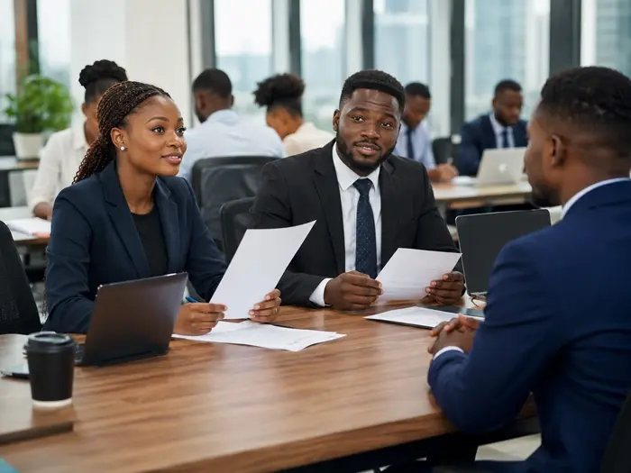Recruiters reviewing a candidate during an interview